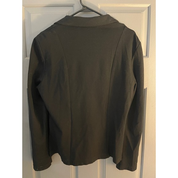 Marks & Spencer Black Zip Up Jacket Size 12 UK 14 Ponte Knit Blazer Professional - Picture 10 of 10